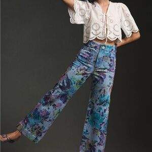 Anthropologie Cropped Wide Leg Jeans